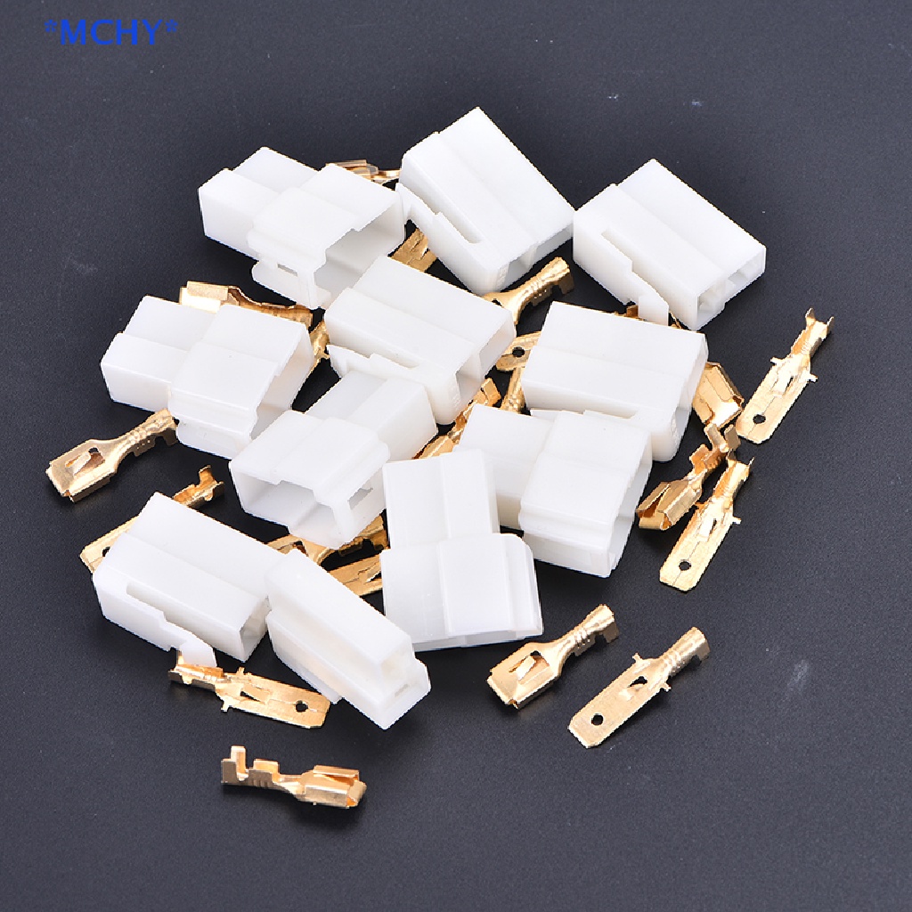 Mchy 63mm 2pin Automotive Electrical Wire Connector Male Female Cable Terminal Plug New 0647