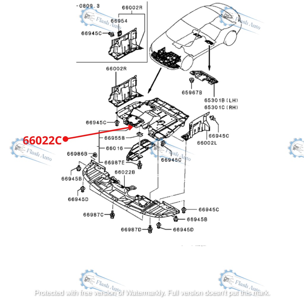 Mitsubishi ( Lancer / Evo X / Inspira /CZ4A) Ori Engine Splash Shield ...