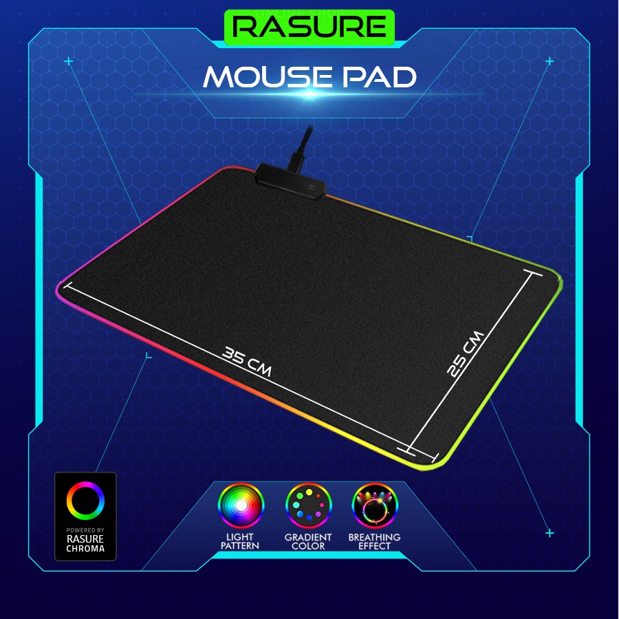 RASURE (Small) Flashy RGB CHROMA Cloth Surface High Non-Slip Base RGB ...