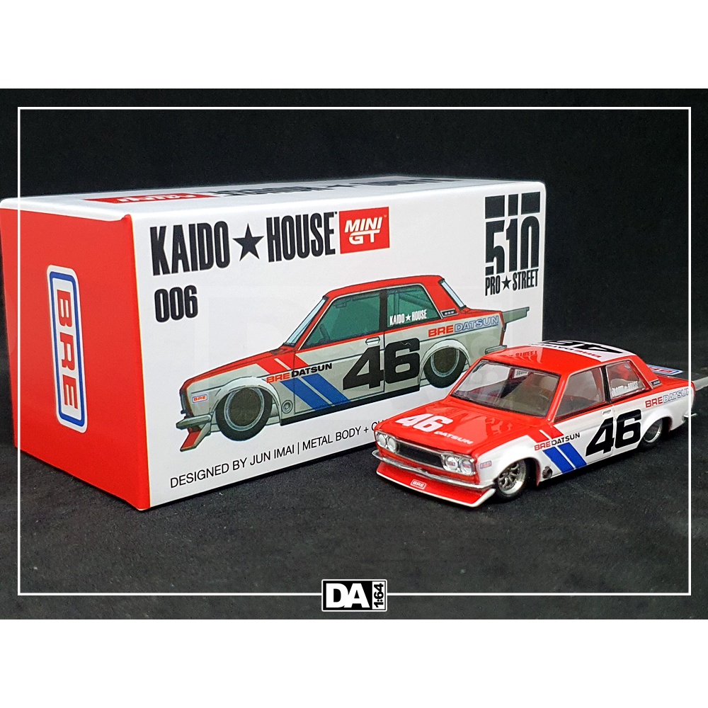 MINI GT KHMG006 Kaido House Datsun 510 Pro Street BRE #46 1/64 Ver.2 Bianco Opaco
