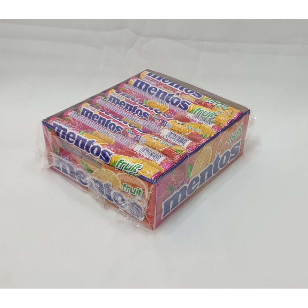 Mentos Rolls Chewy Dragees37gram Per Roll 7 Flavours Gula Gula 