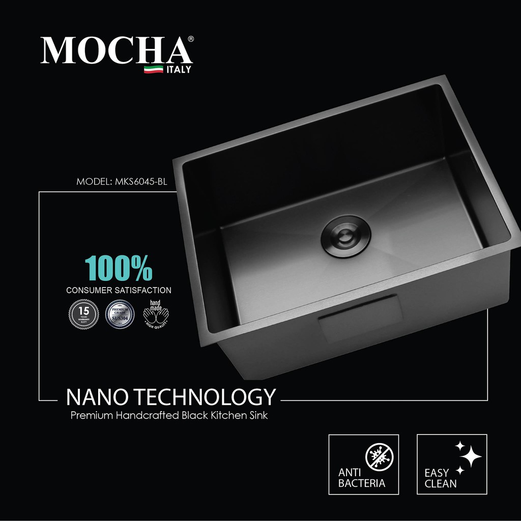 MOCHA Kitchen Sink MKS6045-BL Stainless Steel | Shopee Malaysia