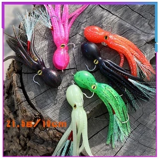 Squid Jigs Hooks Fishing Saltwater Ultimate Squid Lures Soft Luminous  Octopus Trolling Artificial Rigged Bait with Hook Octopus Jig 3pcs