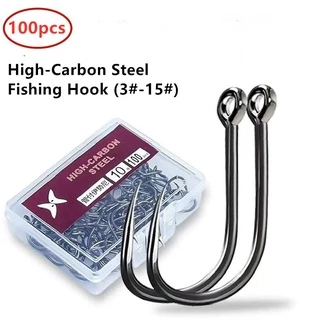 100Pcs Fishing Hooks Set Carbon Steel