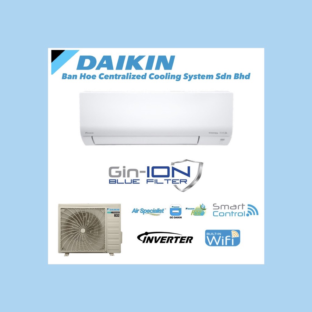 WiFi Daikin R32 Wall-Mounted Inverter 1.0 - 2.5HP with Smart Control ...