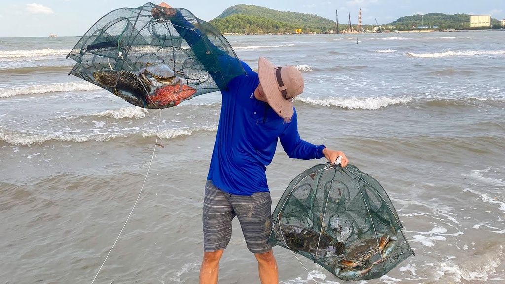 Jala Jaring Bubu Nylon Ikan Udang Ketam 8/12 Lubang Boleh Lipat Fishing ...
