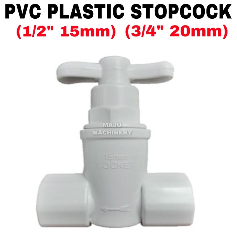 1/2“ (15mm) / 3/4” (20mm)POWER PVC Stopcock | Stopkok Plastik | Shopee ...