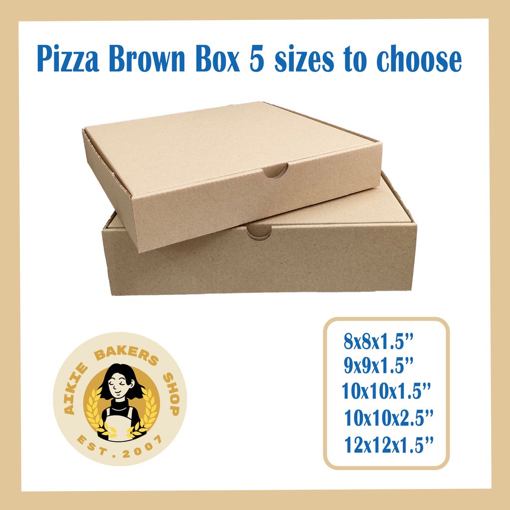 8/ 9/ 10/ 12 inch Pizza Box | Square Box | Pizza Brown Box | Craft ...