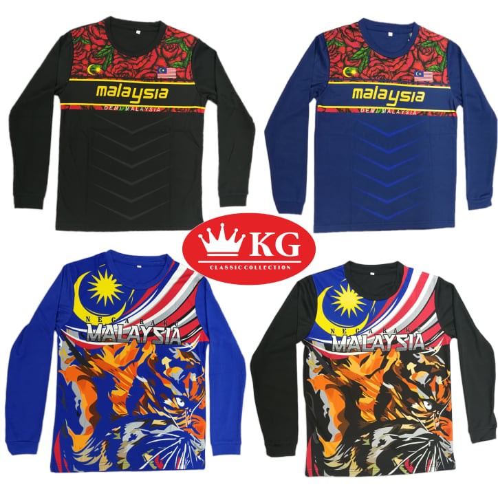 BAJU JERSEY MALAYSIA DEWASA LENGAN PANJANG DEMI MALAYSIA NEGARAKU JC ...