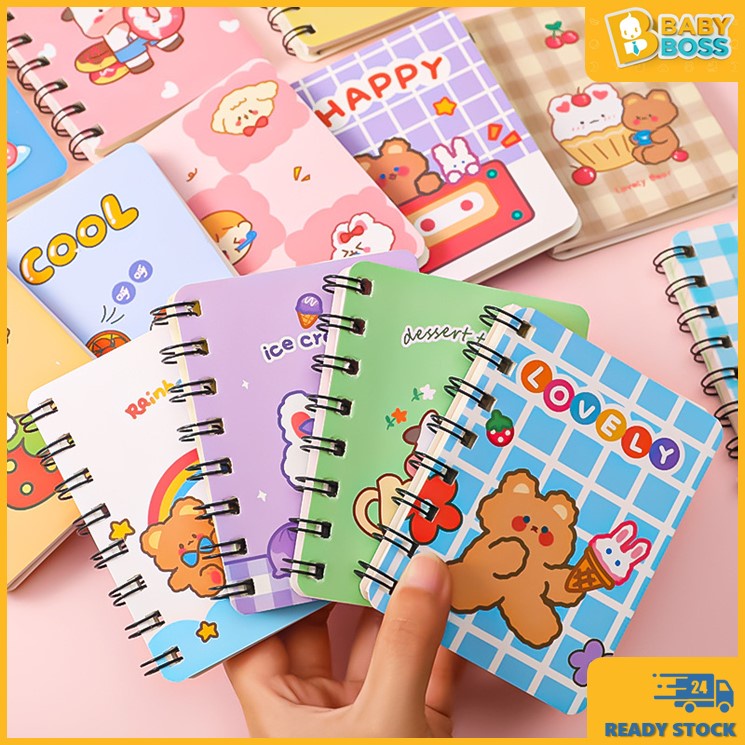 BabyBoss 80 Pages A7 Roll Over Coil Note Book Cartoon Birthday Party ...