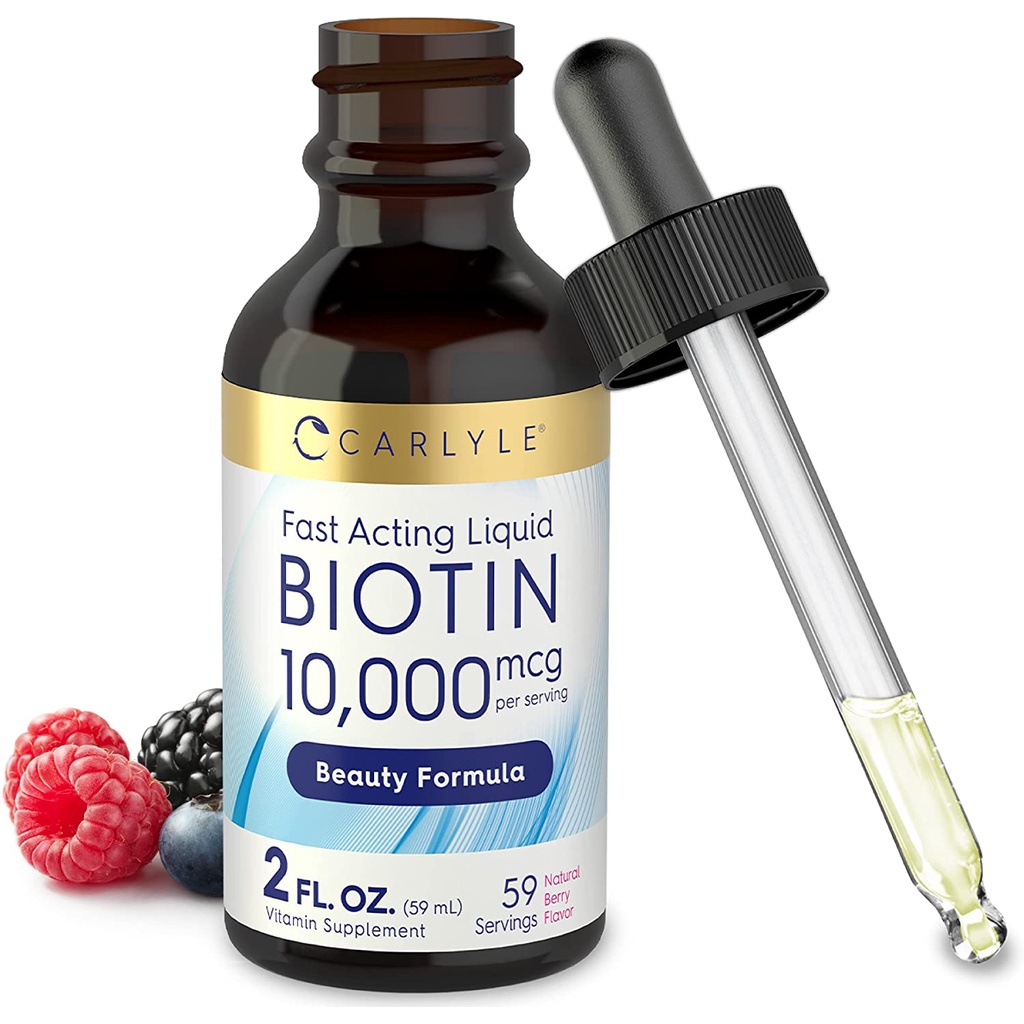 Carlyle Liquid Biotin 10000mcg 2 oz | Extra Strength Gel Drops ...