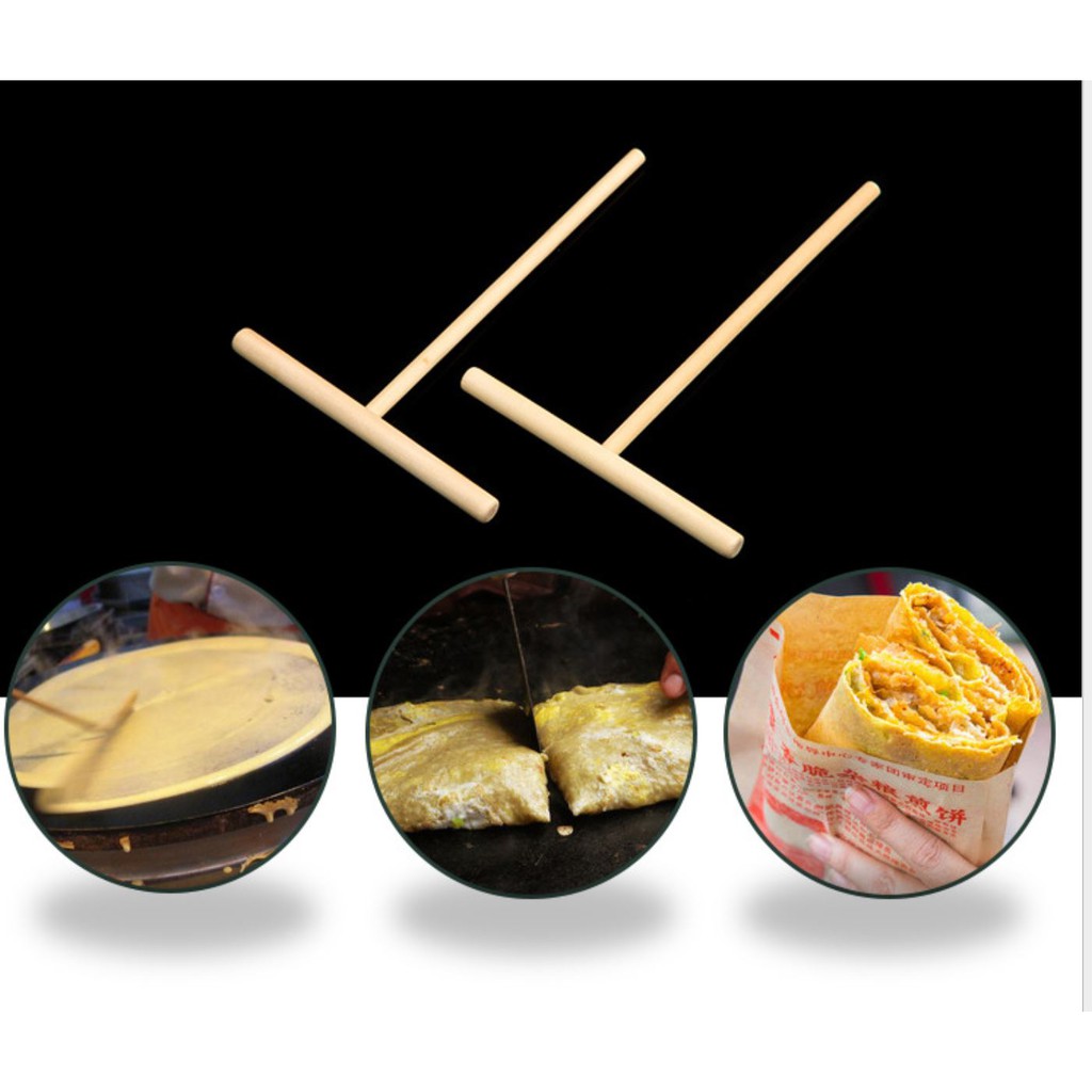 T-Shaped Wooden Crepe Spreader Stick