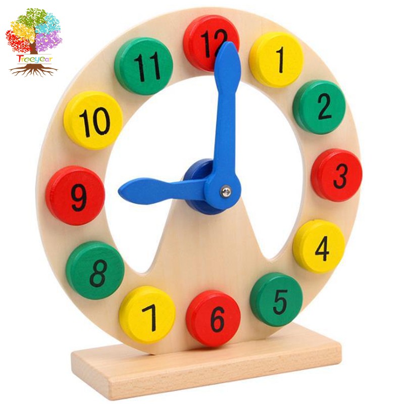 Treeyear Montessori Wooden Toys Learn to Tell Time Wooden Digital Clock ...