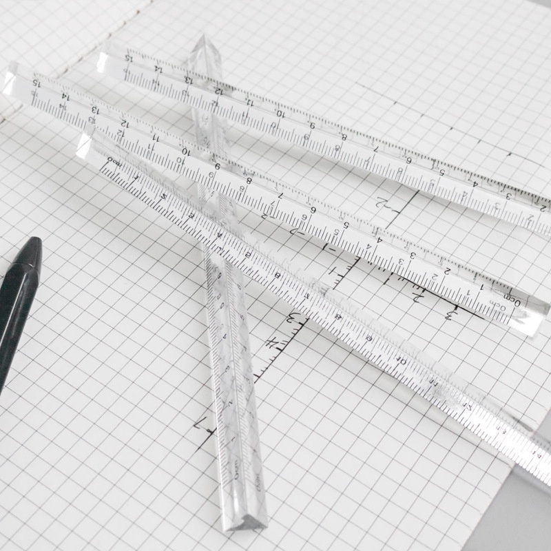 15cm Acrylic Three Edges Straight Ruler Transparent Clear Scale for ...