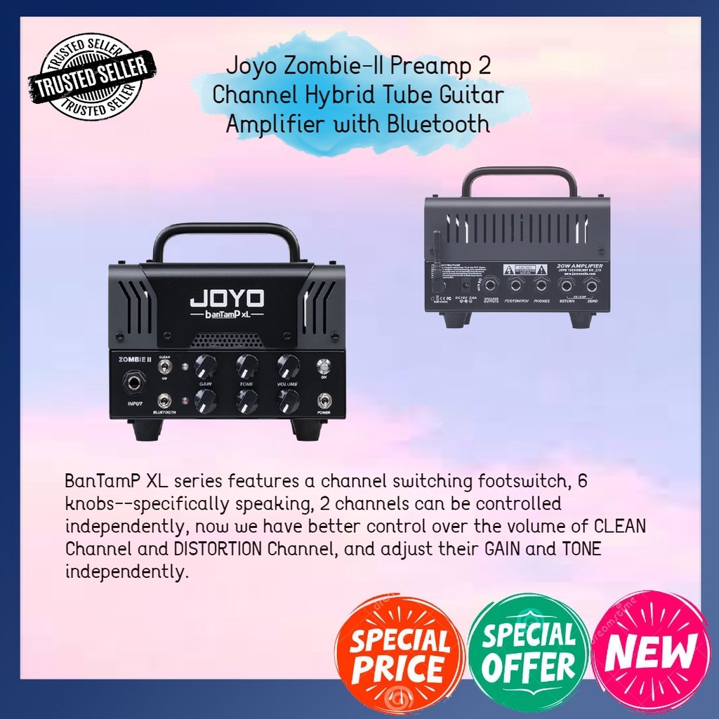Joyo Zombie-II BanTamp XL Series Preamp 2 Channel Hybrid Tube Guitar ...