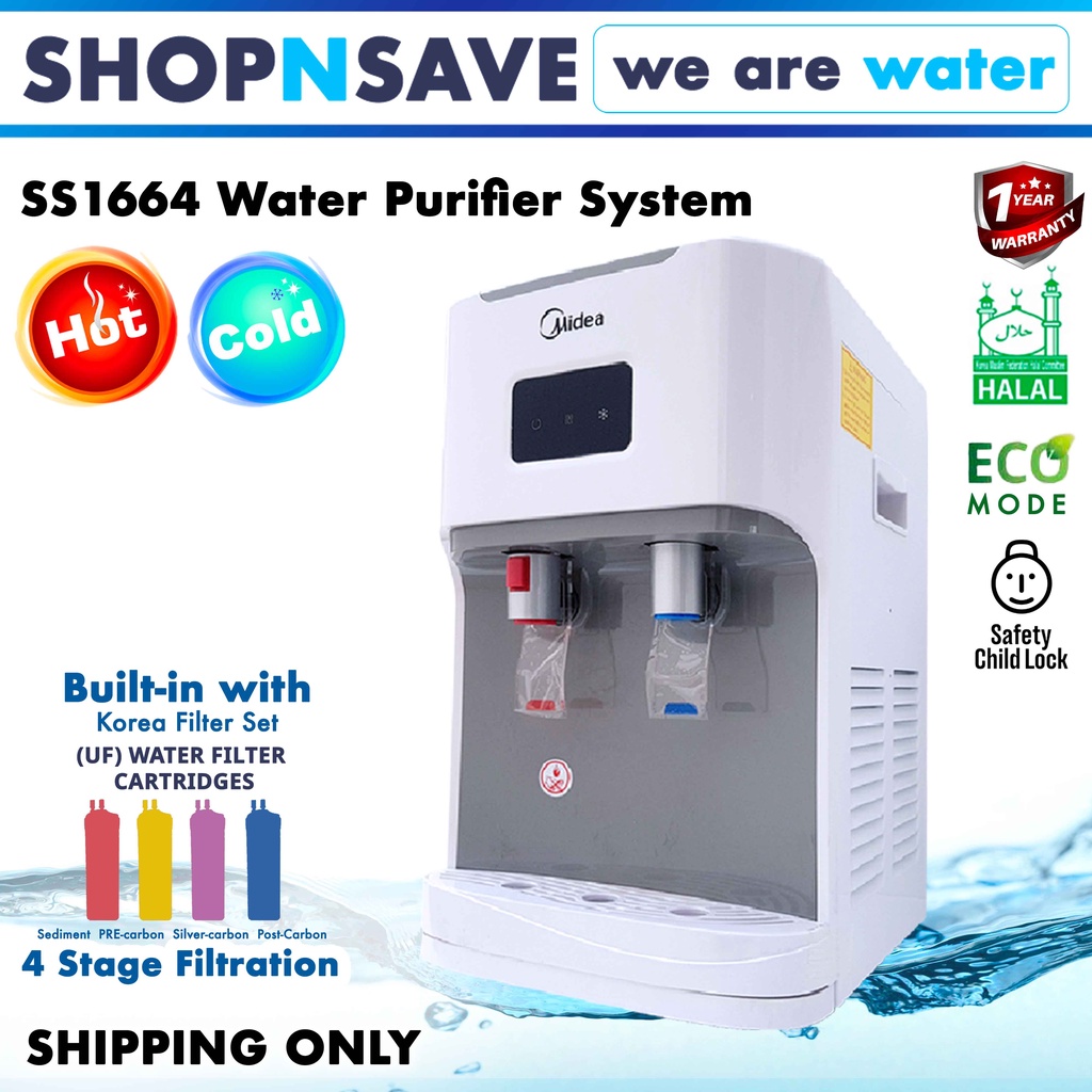 SHOPNSAVE Midea Hot Cold, Hot Cold & Less Cold Water Dispenser with 4