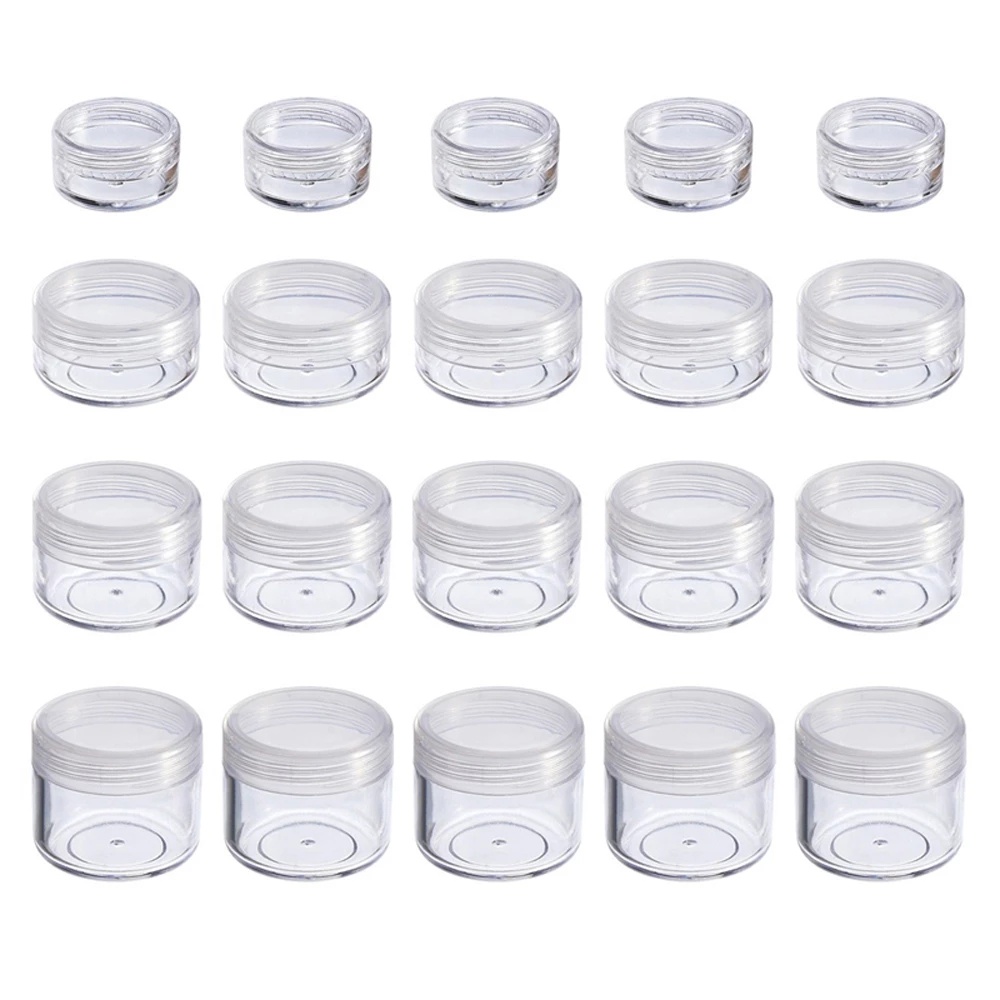 2g/3g/5g/10/15/20g Plastic Transparent Empty Makeup Jar Pot Refillable ...