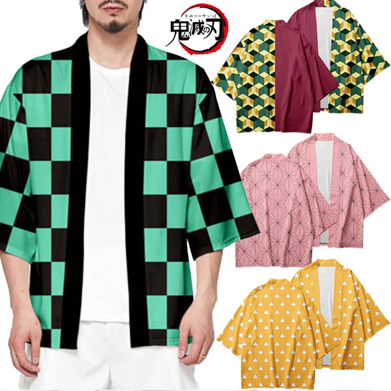 Anime Demon Slayer Kimono Kimetsu No Yaiba Costume Tanjirou Nezuko ...