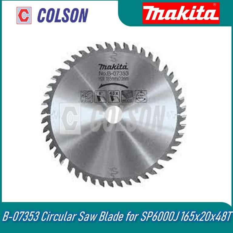 COLSON MAKITA B-07353 Carbide‑Tipped Plunge Saw Blade 165mm x 20mm x 48T  6‑1/2