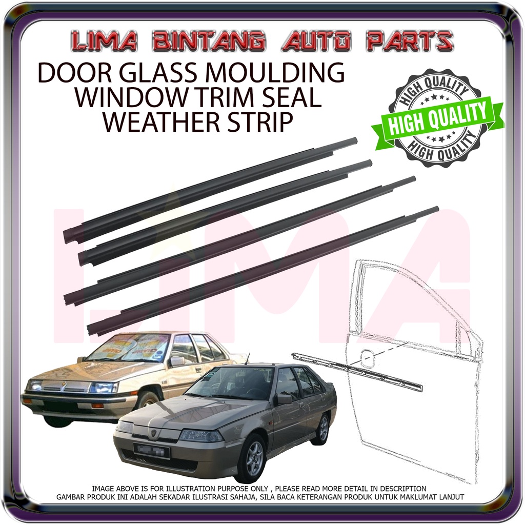 Proton Saga , Iswara , Lmst Door Glass Moulding , Weatherstrip ( Outer ) Shopee Malaysia