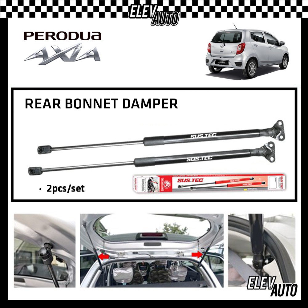 Perodua Axia Sustec Rear Bonnet Damper Easy Hood Lift Gas Suspension Struts Lifter Kit Boot