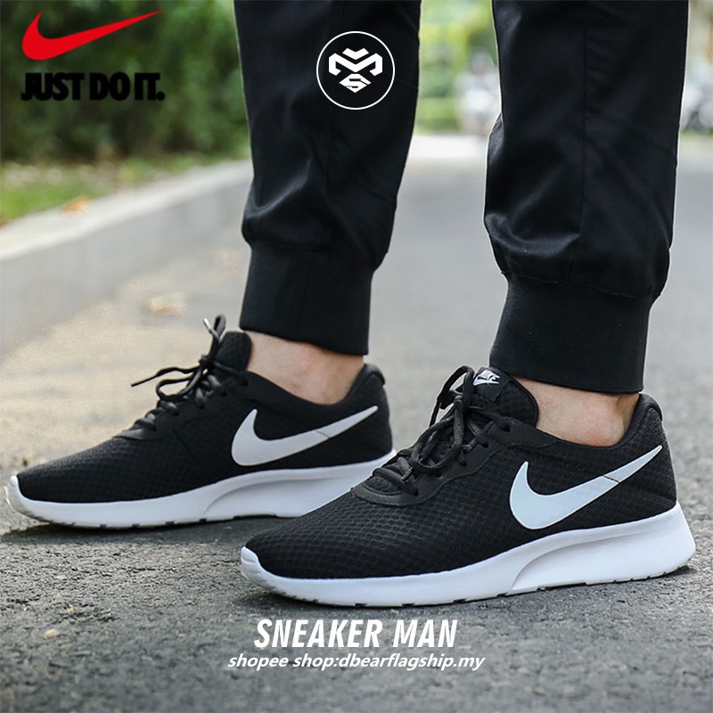 ready stock original Nike Tanjun BLACK WHITE 812654 011 MEN WOMEN running shoes