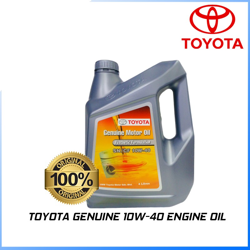 100% ORI Toyota 10W40 Semi Synthetic Engine Oil 4L | Shopee Malaysia