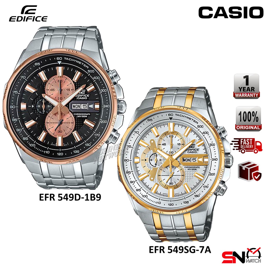 Casio Edifice Men Watch Multi Hands Quartz Analog Stainless Steel