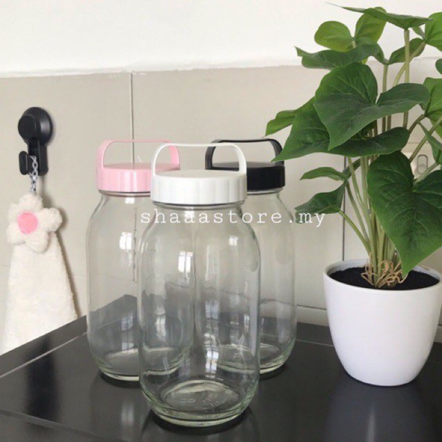 [READY STOCK] Daiso Kitchen Multipurpose Glass Jar/Canister with Handle