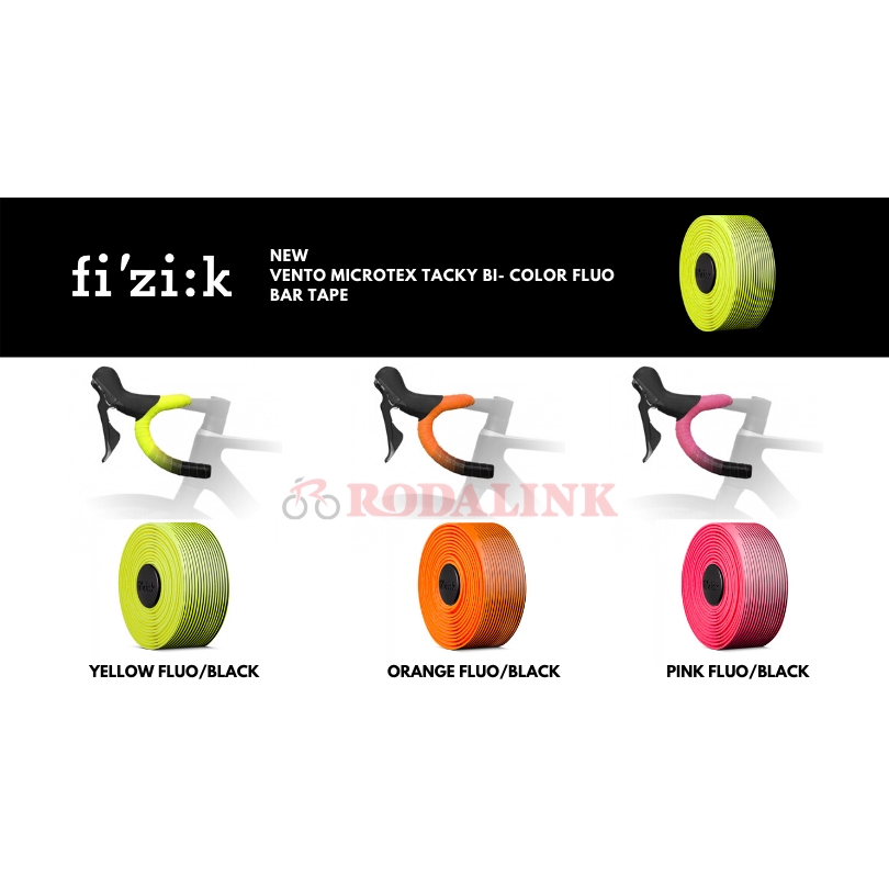 Nastro Manubrio Bici Fizik Vento Microtex Tacky-Bicolor - Controllo Ottimale, Texture In Rilievo, Look Accattivante