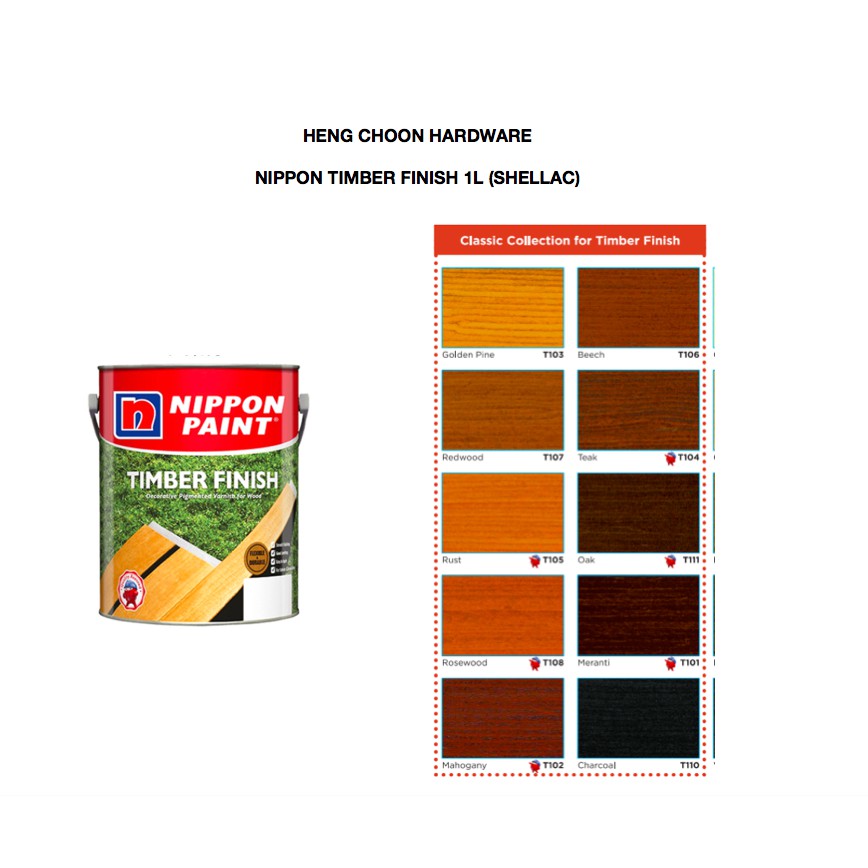 NIPPON TIMBER FINISH 1L/ SHELLAC (LOWEST PRICE) (READY STOCK) | Shopee ...