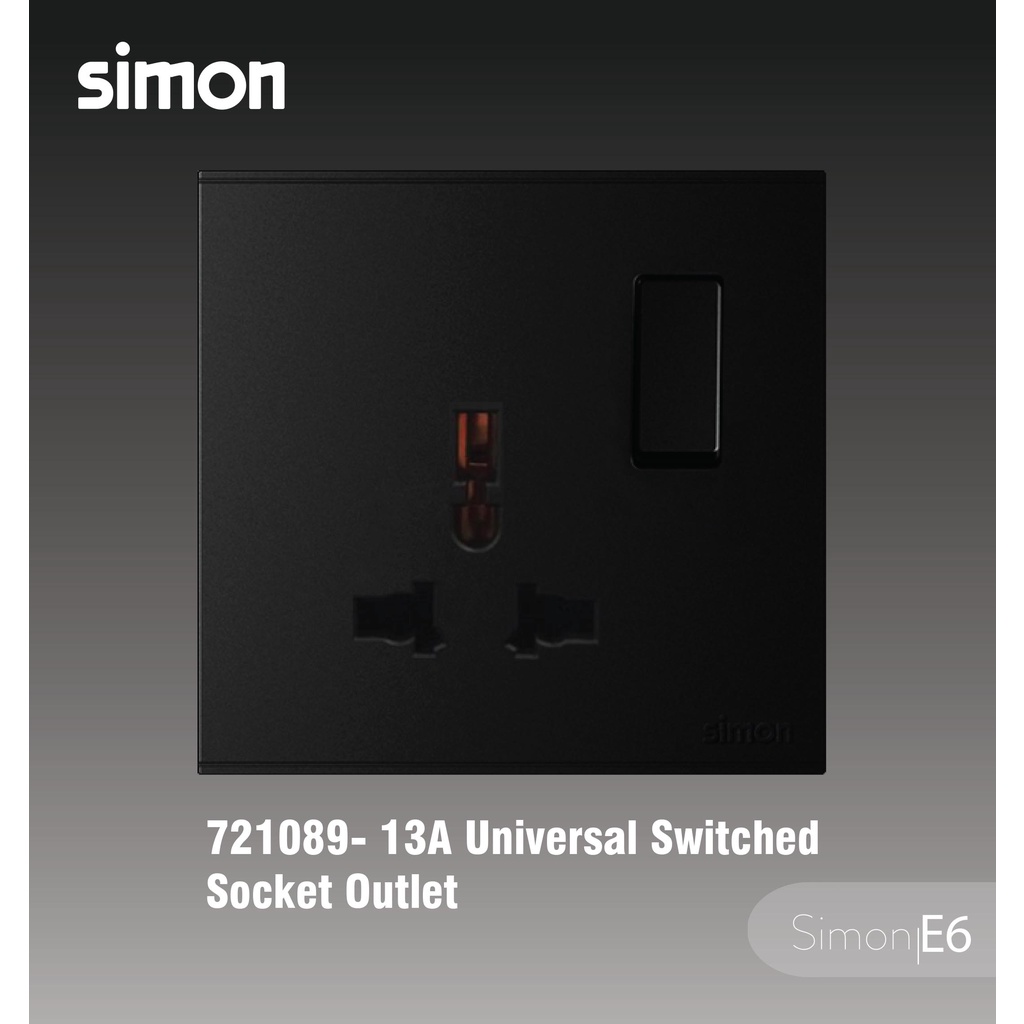 SIMON[European Brand] E6 Series Black Switch / Switches & Socket Outlet ...