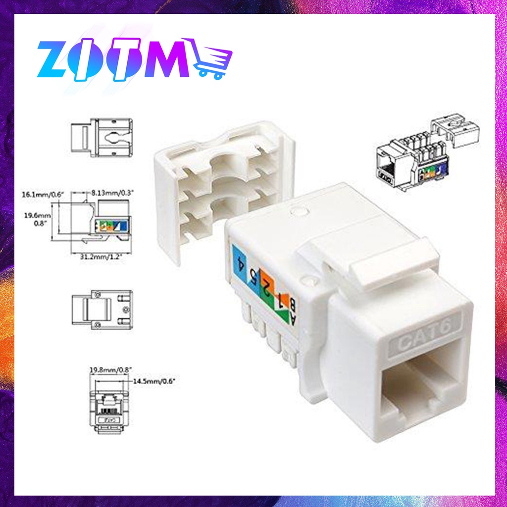 180 DEGREE UP FTP RJ45 CAT5E CAT6 PUNCH DOWN CONNECTOR KEYSTONE JACK