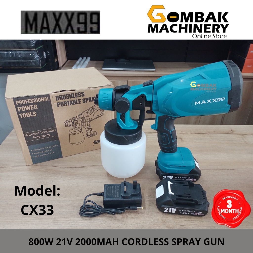 MAXX99 CX33 800W 21V 2000MAH Cordless Spray Gun/Portable Disinfectant Spray Easy To Use & Carry