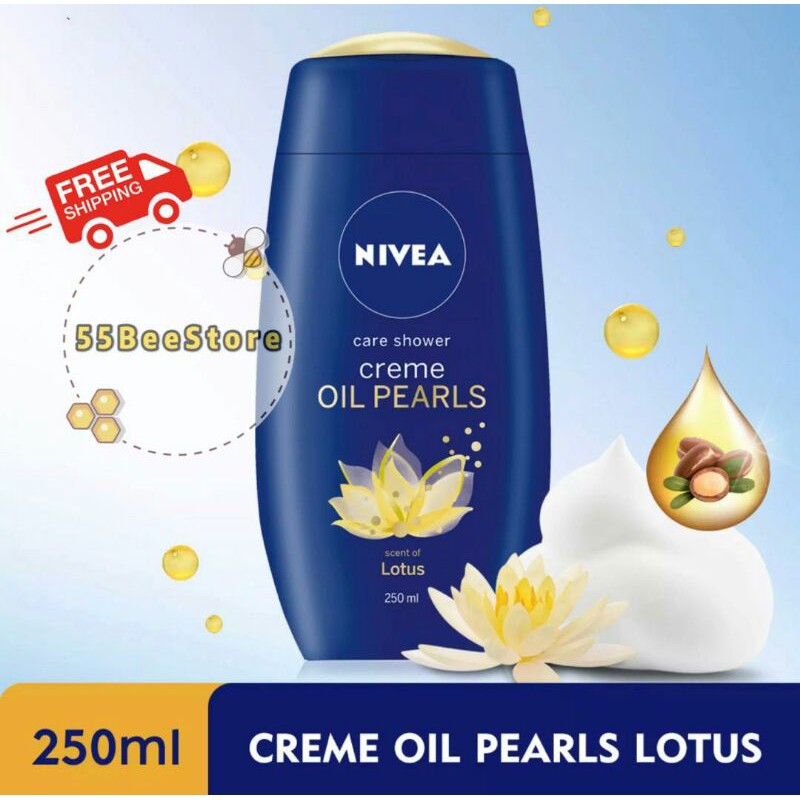 NIVEA Bath Care Shower Crème & Oil Pearl Pearl Lotus (250ml) Shopee