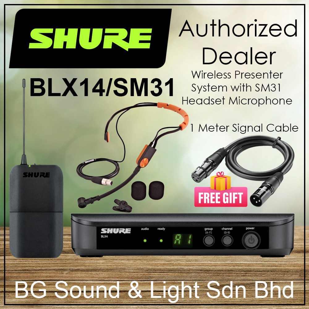 Shure BLX14 SM31 Fitness Headset Wireless System Shure Premium