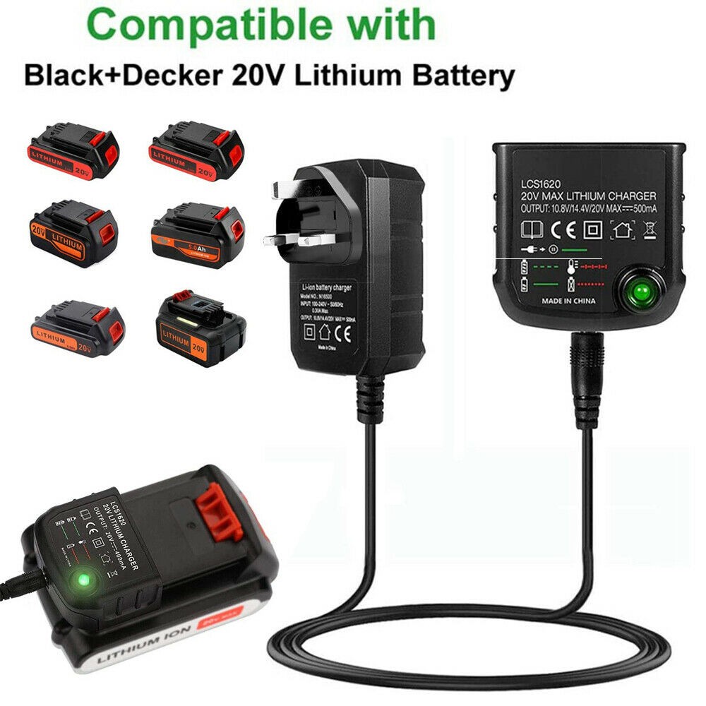 Black Li-ion Battery Charger 10.8v 14.4v 20v Lbxr20 Lb20 Lbx20