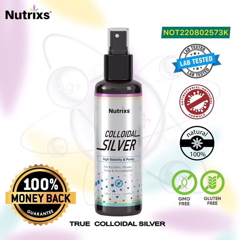 Nutics Bio Active Colloidal Silver Ncs Nano Silver Nano Perak 120mland 350ml 20ppm Shopee 3866