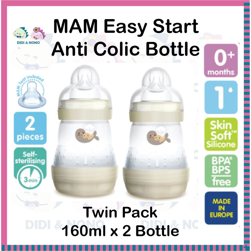 MAM Anti Colic Baby Feeding Bottle 160ml Twin Pack Mam Botol Susu Bayi ...