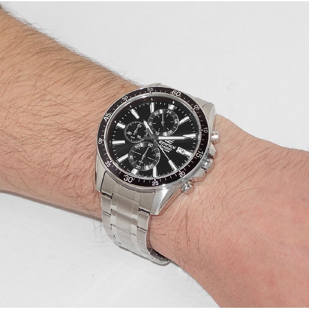 OFFICIAL WARRANTY Casio Edifice EFR 546D 1AV Chronograph 100M Black Dial Stainless Steel Men s Watch EFR 546D 1A Shopee Malaysia