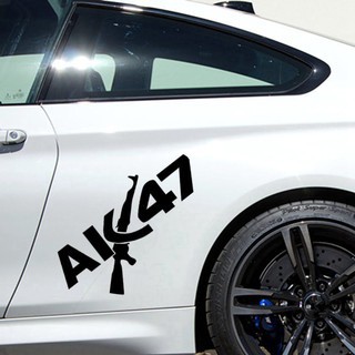 20*38cm AK 47 funny car sticker and decal silver/black vinyl auto car ...