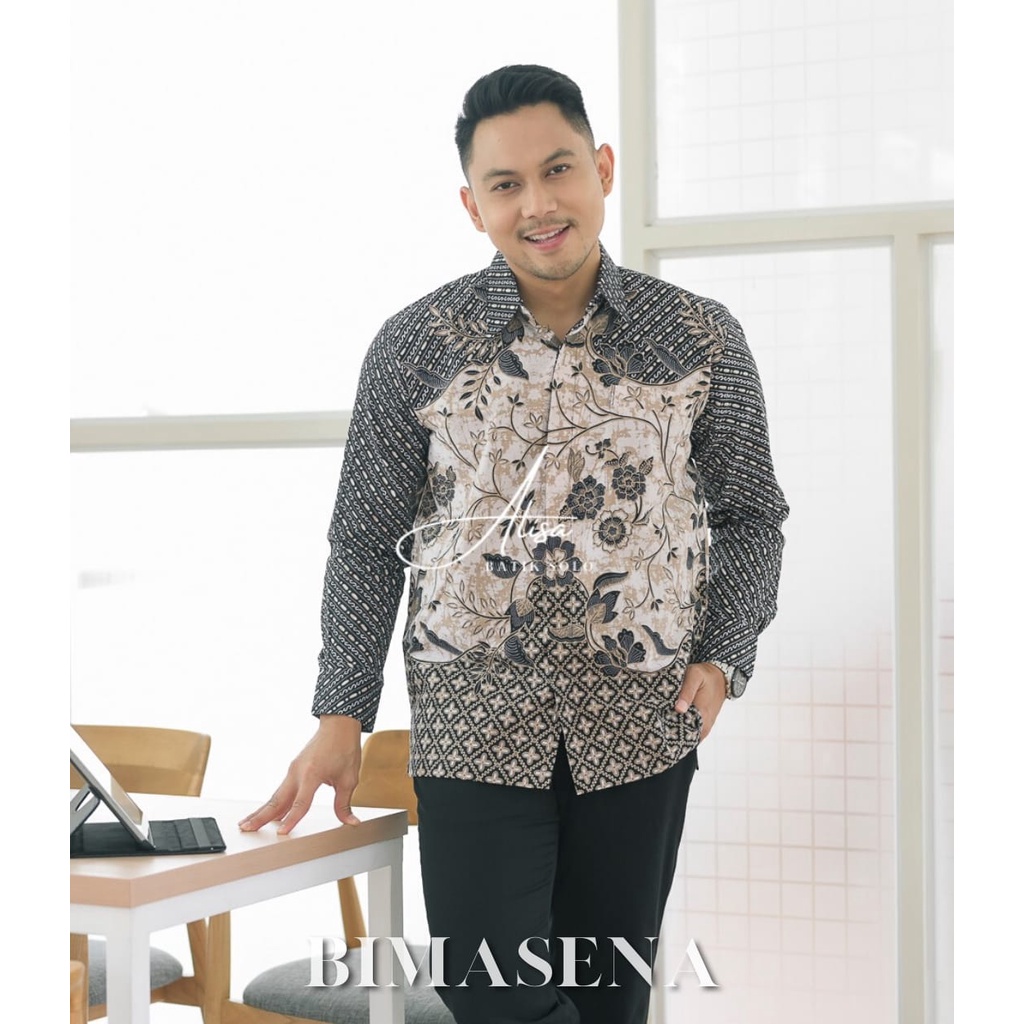 BB PRIA KEMEJA Bimasena Long Sleeve Batik Shirt Men Batik Tops Modern ...