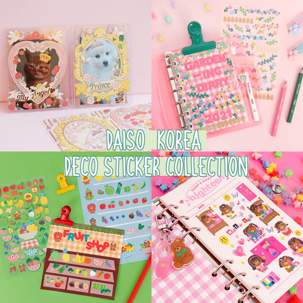 KOREA DAISO Planner Sticker Set Deco Sticker Sticker Sheet Bear Series