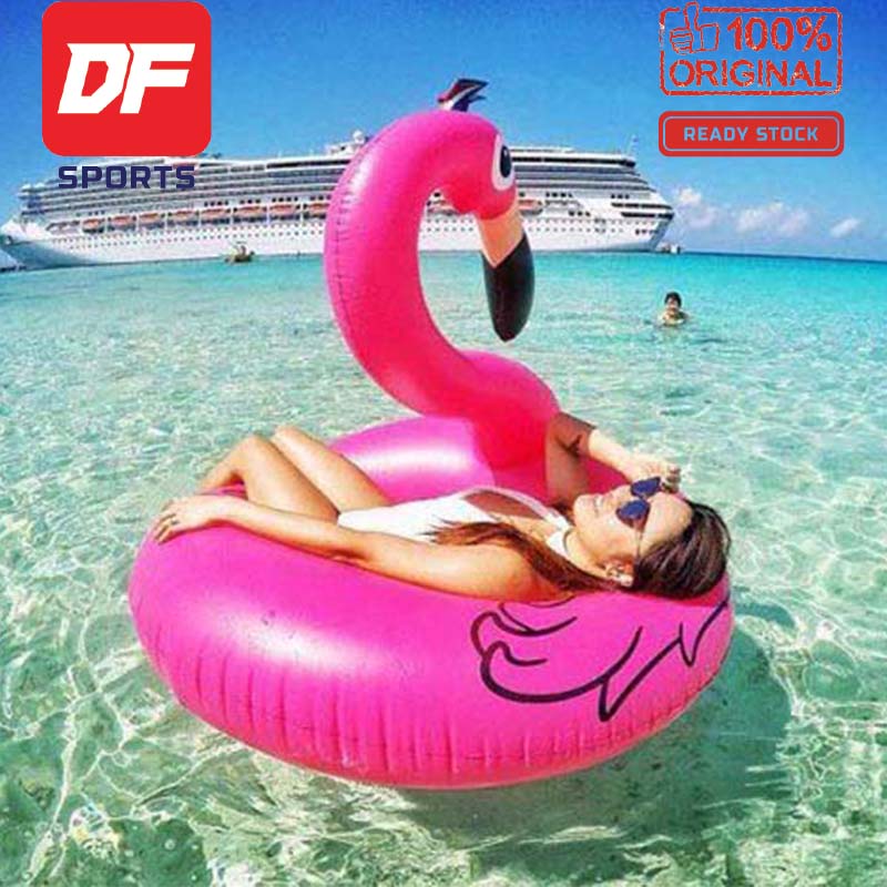 DF.os Giant Pink Flamingo Pool Float Inflatable Ring Swimming Pool Toys ...