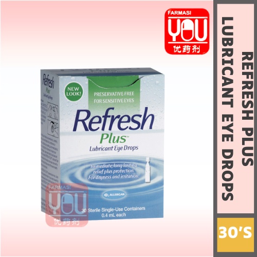 Refresh Plus Lubricant Eye Drops Sterile Single Use Containers (30 Pcs ...