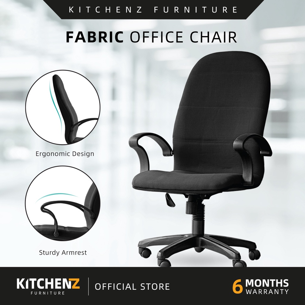 KitchenZ 3V Office Chair Ergonomic Chair Executive Chair Medium Back