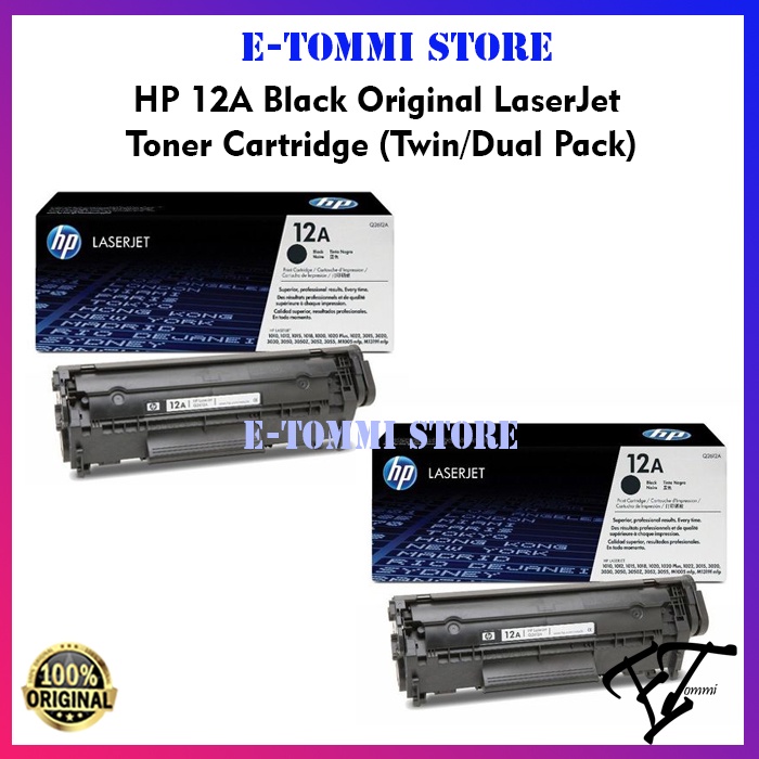 Hp 12a Q2612a Black Original Laserjet Toner Cartridge Twin Pack Shopee Malaysia 