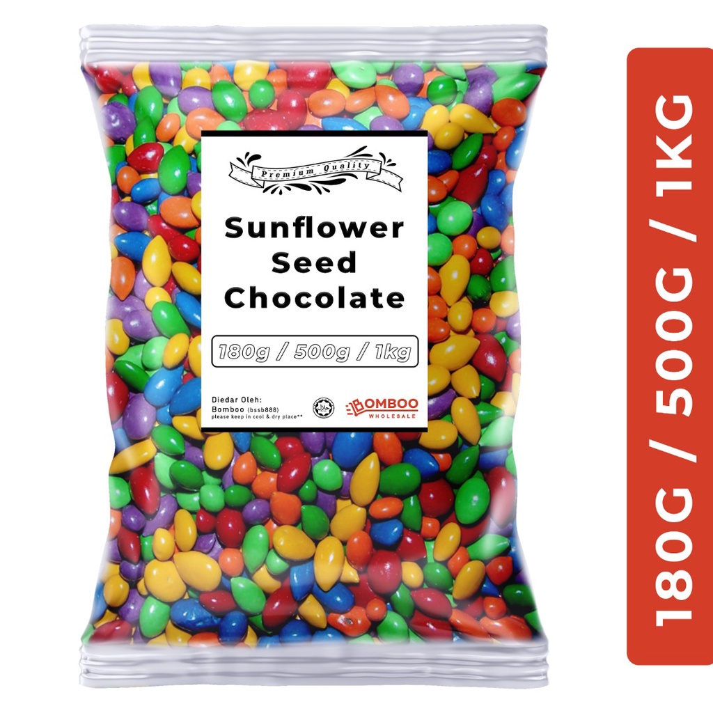 CHOCOLATE SUNFLOWER SEED / KUACI CHOCOLATE/ MIX CHOCOLATE (HALAL) 180GM