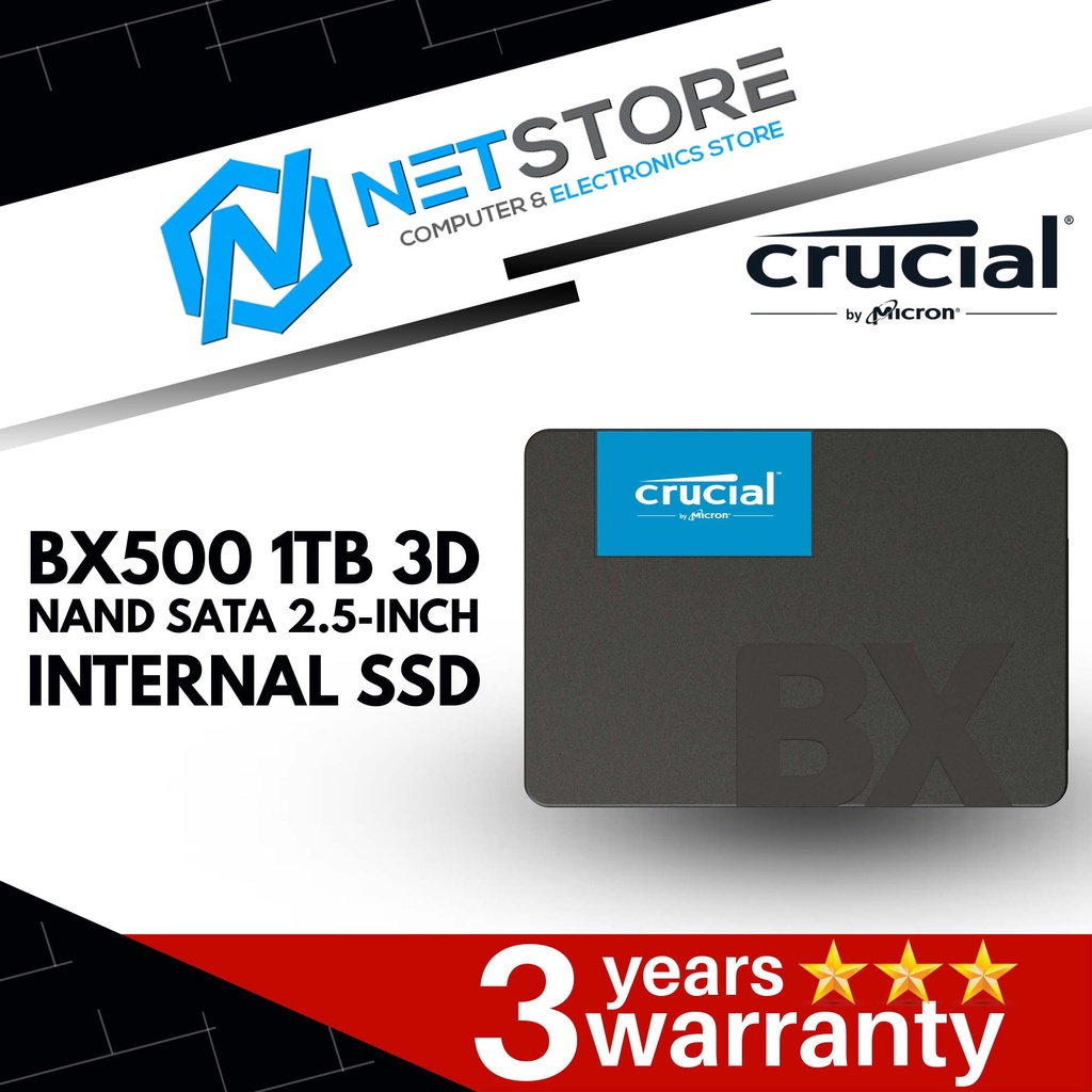 CRUCIAL BX500 1TB 3D NAND SATA 2.5-INCH INTERNAL SSD - CT1000BX500SSD1 ...