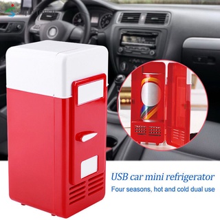  Mini USB-Powered Fridge Cooler for Beverage Drink Cans in  Cubicle and Home office (Red) : Everything Else